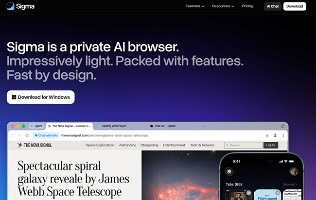 Sigma Private AI Browser