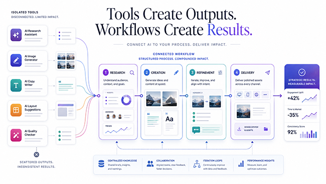 Tools Create Outputs. Workflows Create Results.