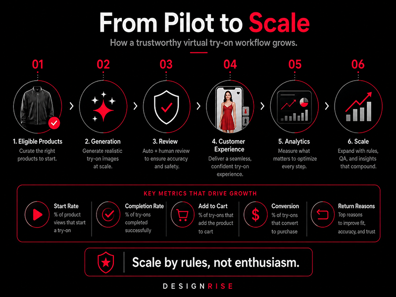 AI virtual try-on workflow from pilot to scale for fashion ecommerce