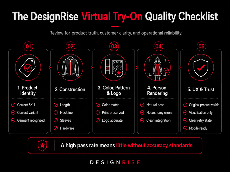 DesignRise virtual try-on quality checklist for ecommerce