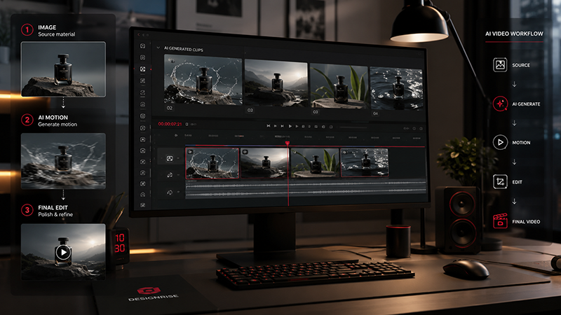 Professional AI video workflow from image generation to final edit