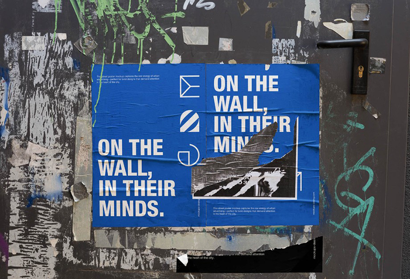 Torn street poster mockup