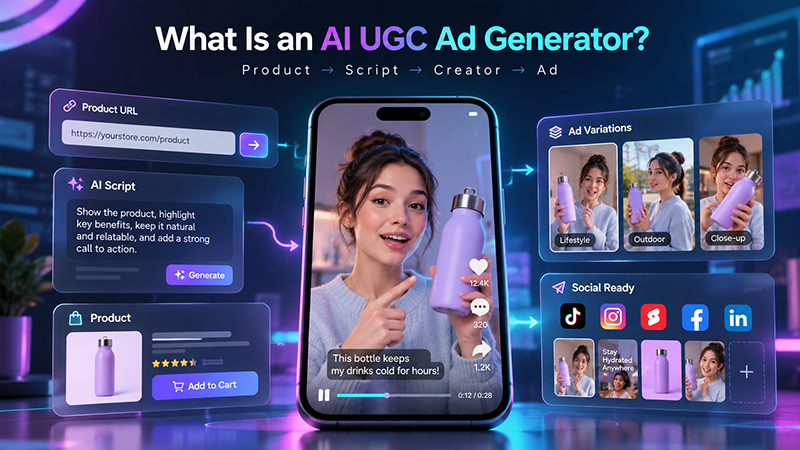 AI UGC ad generator workflow for ecommerce and social ads