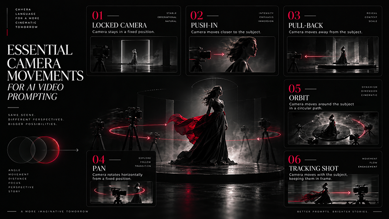 AI video prompt structure: subject, environment, camera and timing