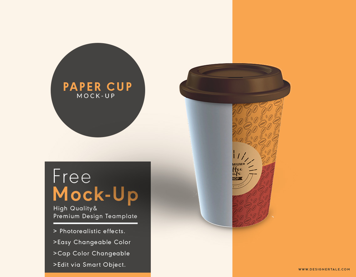 Paper cup mock up psd template