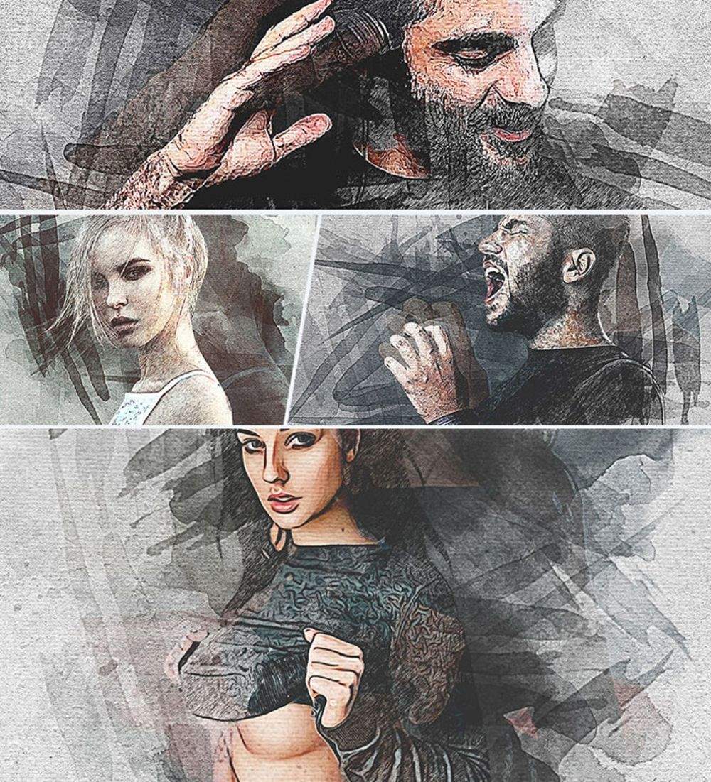 Splatter Canvas Photoshop Action