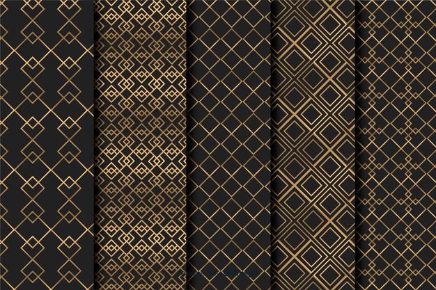 Geometric luxury pattern set Free Vector