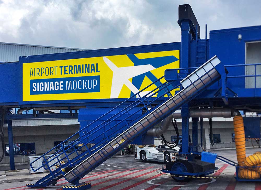 Free Airport Billboard Mockup