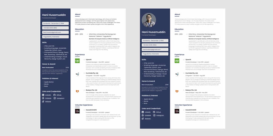 Free CV and Resume Figma Template