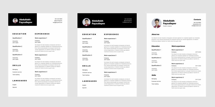 Free A4 CV Resume Template for Figma
