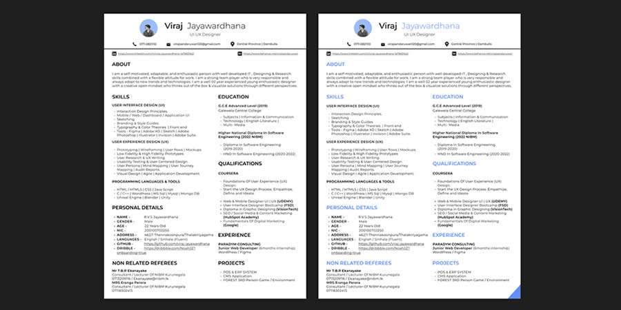 Informative UI and UX Resume Template for Figma