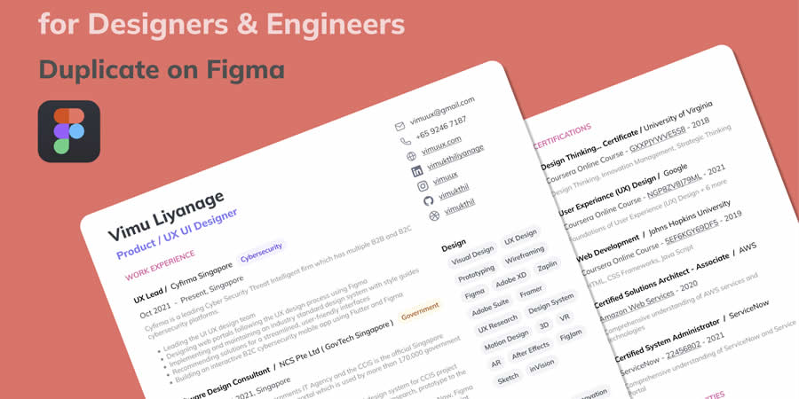 CV Template for Designers and Engineers in Figma