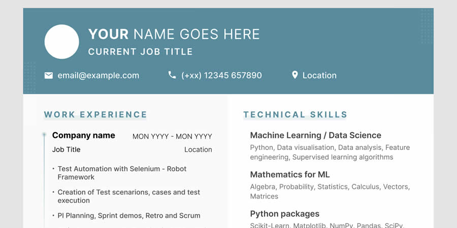 Basic Figma Resume Template for Job Applications