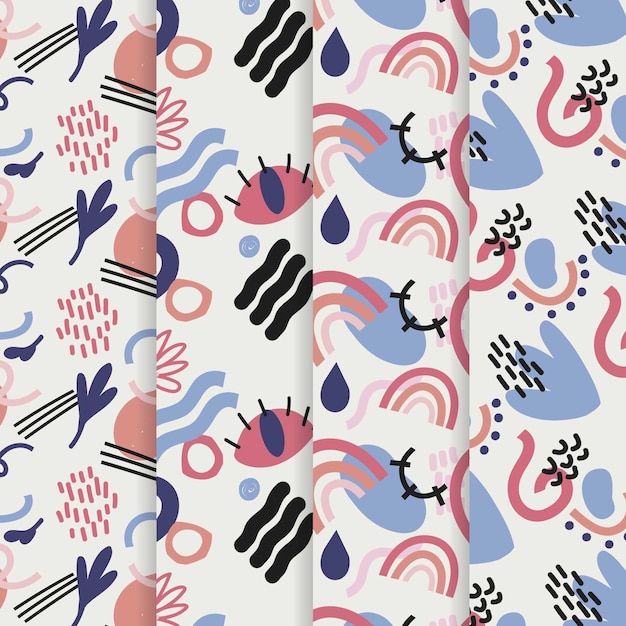 Abstract hand drawn pattern collection