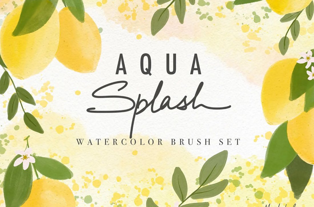 Aqua Splash free watercolor Procreate brushes preview
