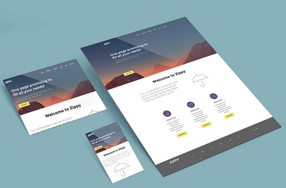 Free Perspective Website Mockups