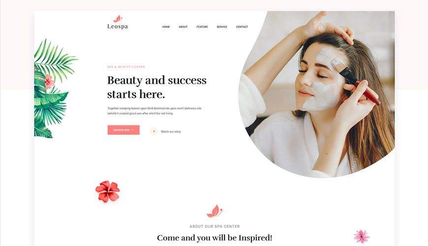 Одностраничный PSD-шаблон Leospa Adobe Photoshop