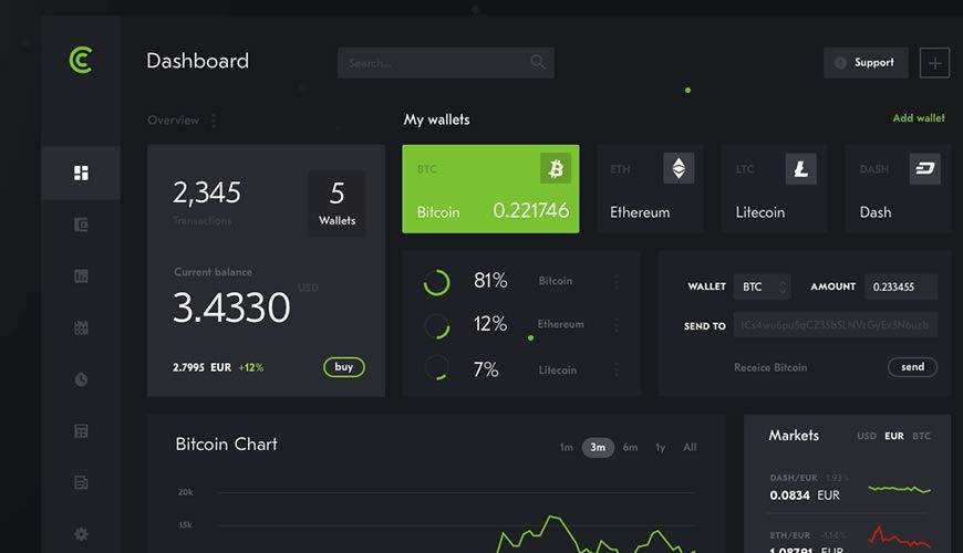 Веб-шаблон сайта Crypto Wallet PSD-шаблон Adobe Photoshop