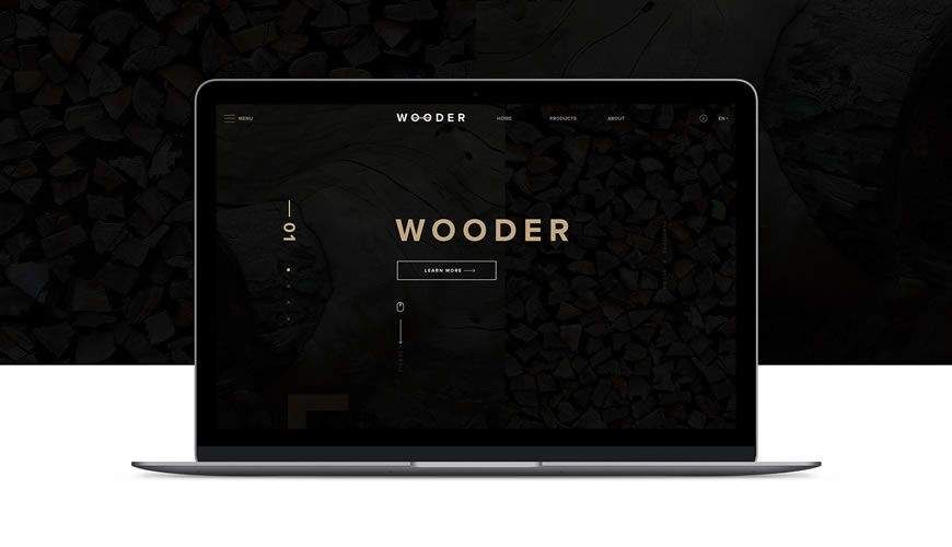 Wooder PSD Веб-шаблон Adobe Photoshop