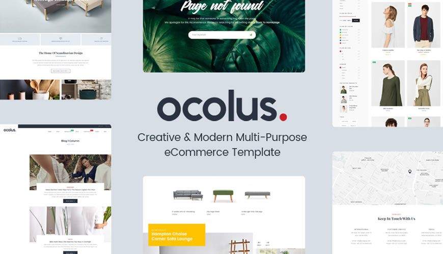 PSD веб-шаблон для современной электронной коммерции Ocolus Adobe Photoshop