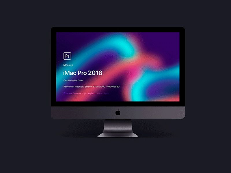 Free iMac Pro 2018 5K mockup for UI design presentation