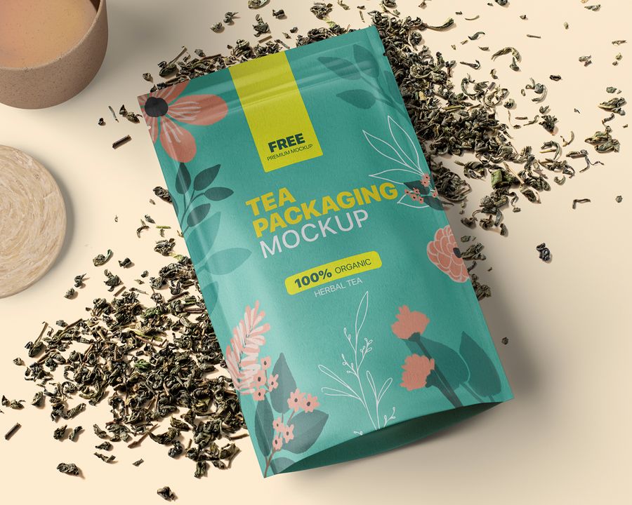 Free Tea Packaging Mockup Set