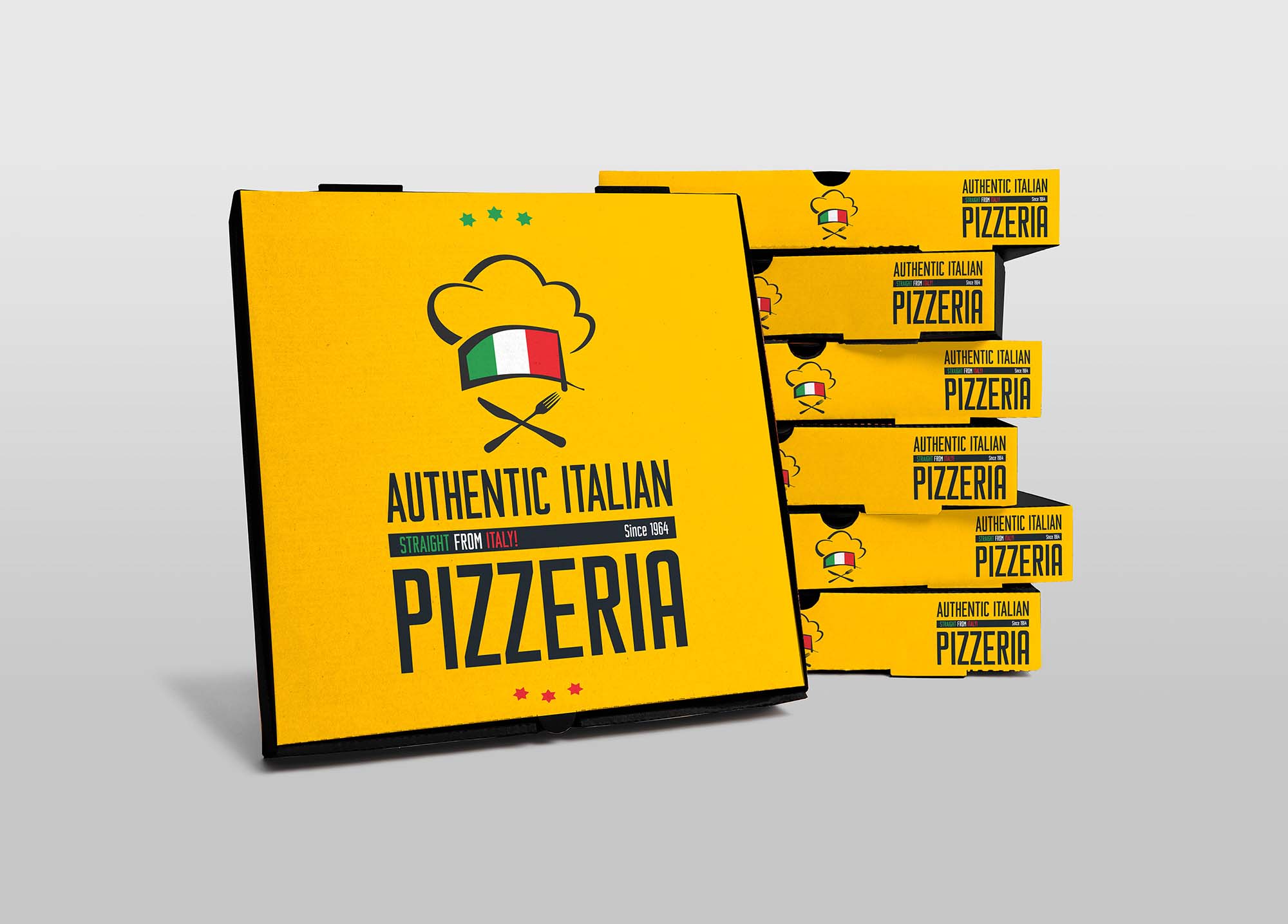 Free Pizza Box PSD Mockup