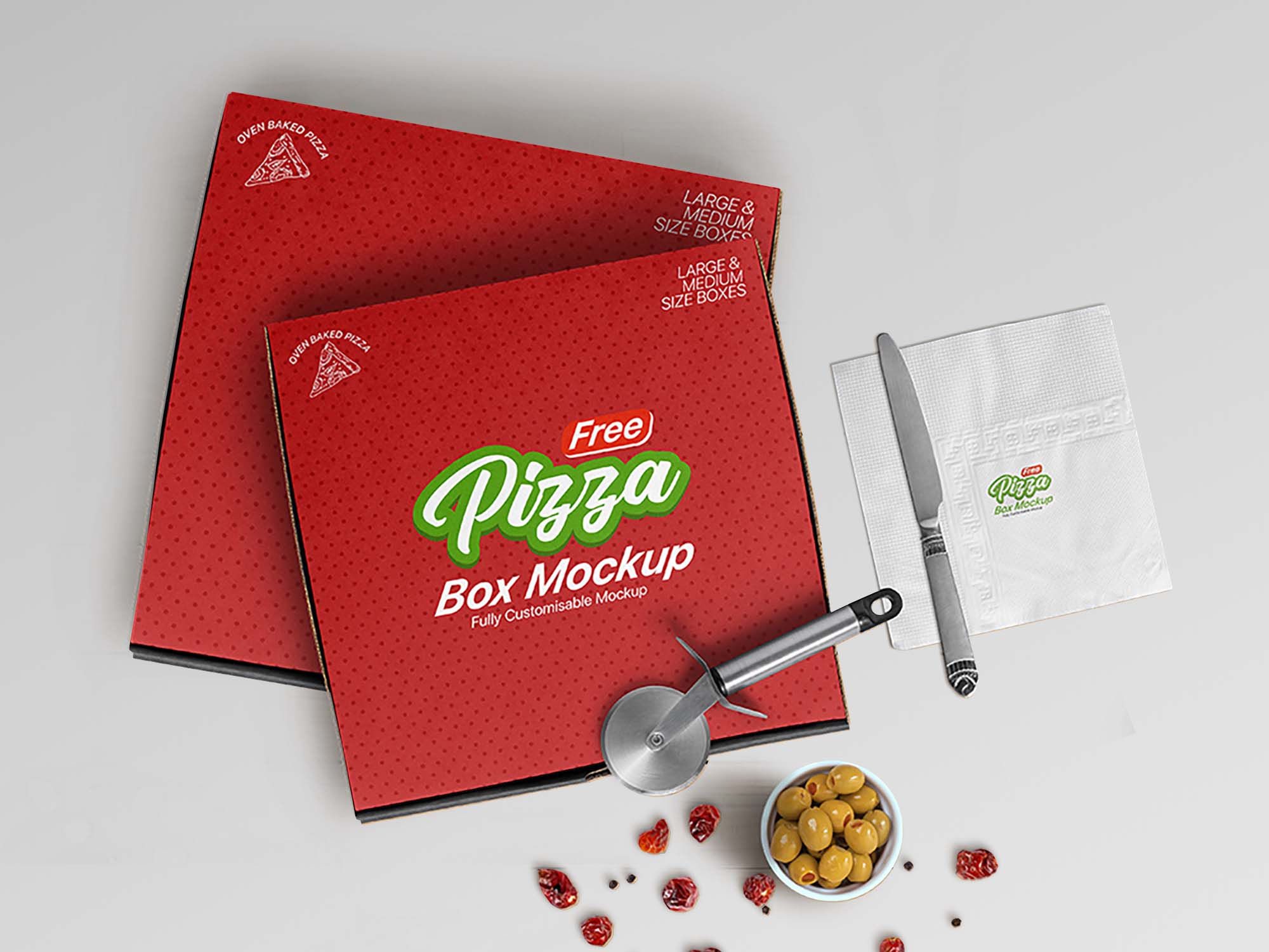 Pizza Box Package Mockup