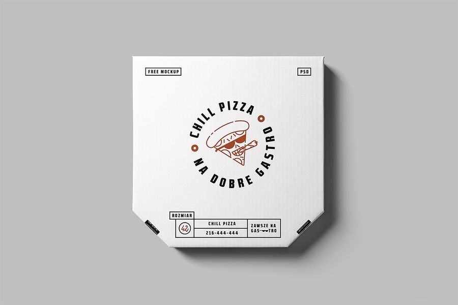 Free Pizza Box Mockup PSD