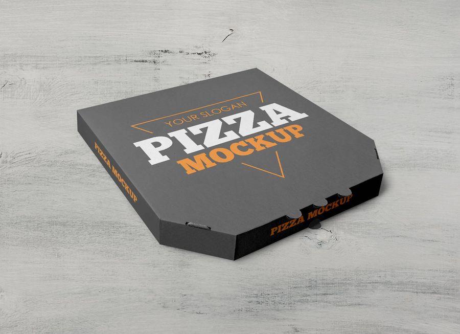 Free Takeaway Pizza Box Packaging Mockup