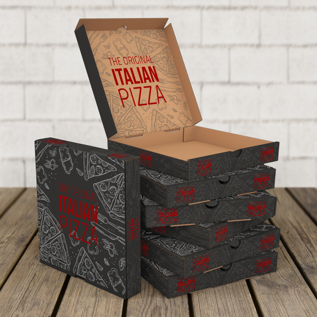 Stacked Pizza Boxes Mockup PSD