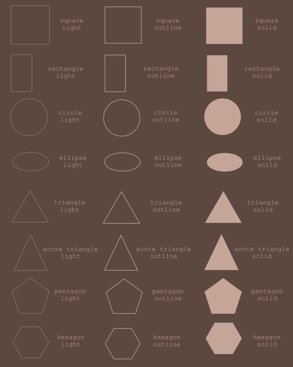 Basic Geometric Shape Stamp Brushes for Procreate
