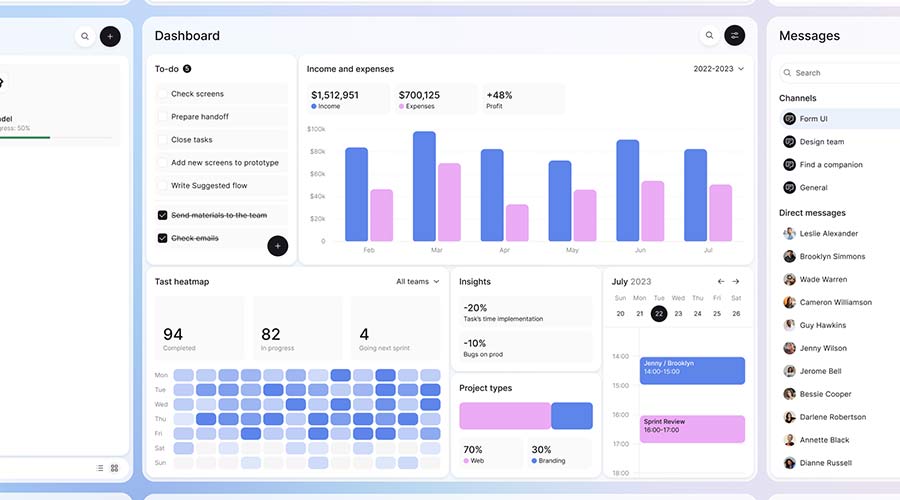 Free Form UI Kit for Figma admin dashboard template