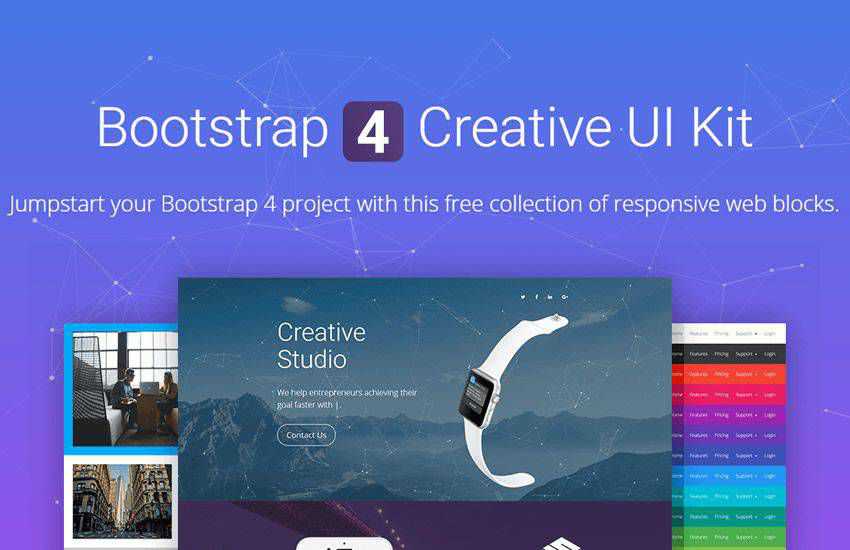 NowSquare free Bootstrap 4 UI kit with web blocks