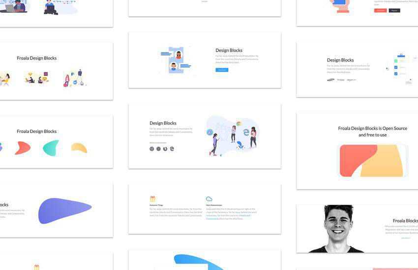Froala Design Blocks free Bootstrap UI kit with responsive web sections