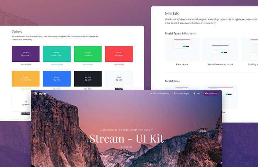 Stream free Bootstrap UI kit responsive template