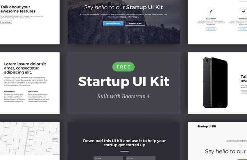 Bootstrap Startup UI Kit free responsive template for startup websites