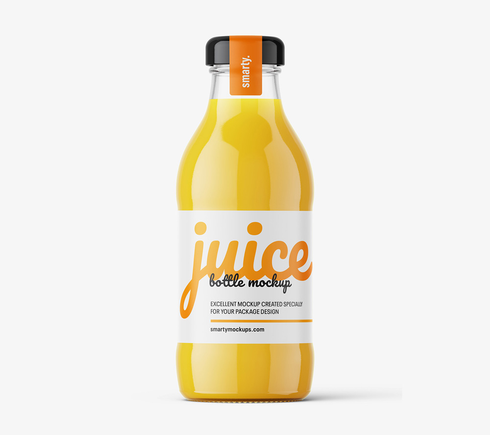 Free Orange Juice Bottle Mockup