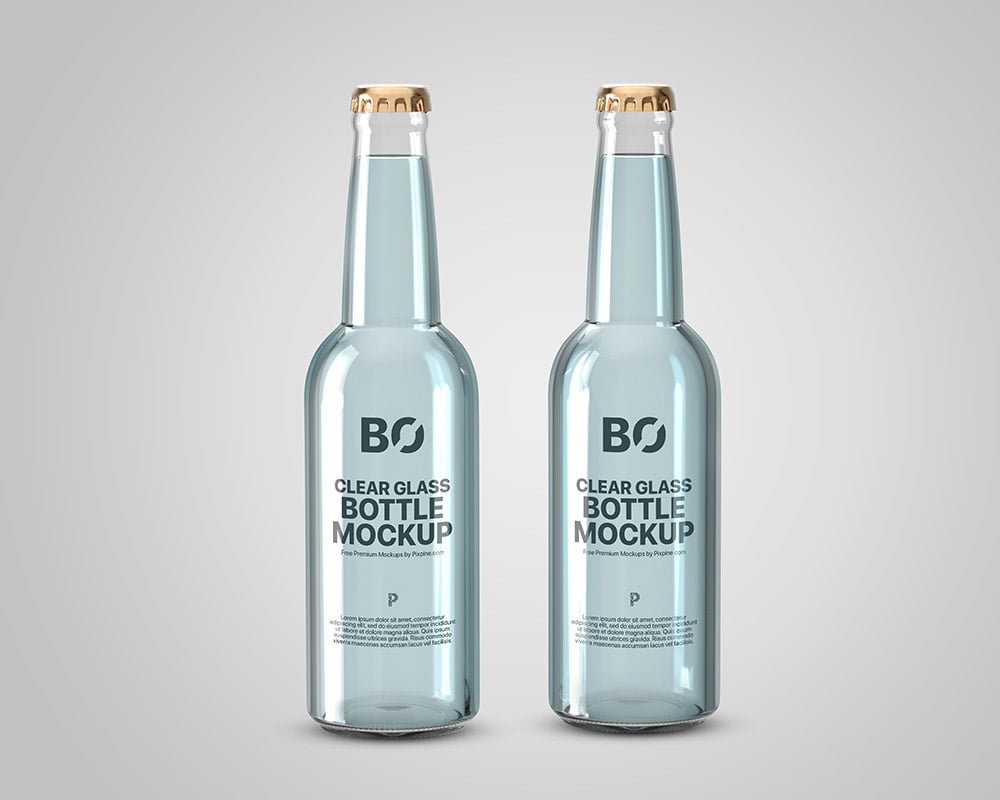 Free Beverage Glass Bottle Mockup