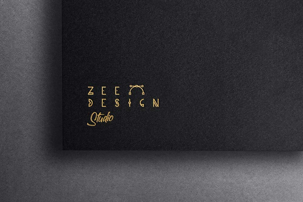Free Gold Foil Printed Paper Logo Mockup