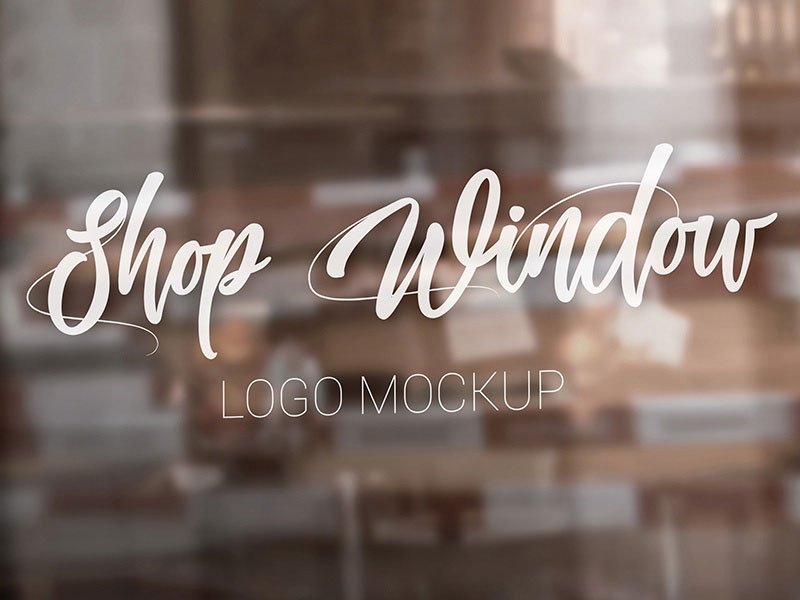 Free Shop Window Logo Mockup