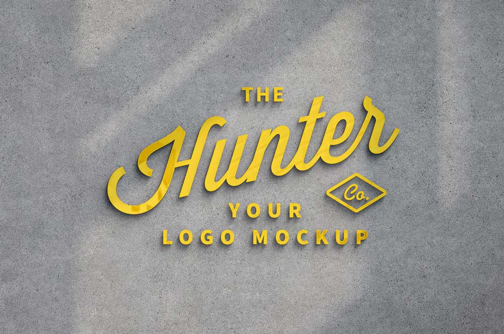 Free Yellow Glowing Logo Mockup