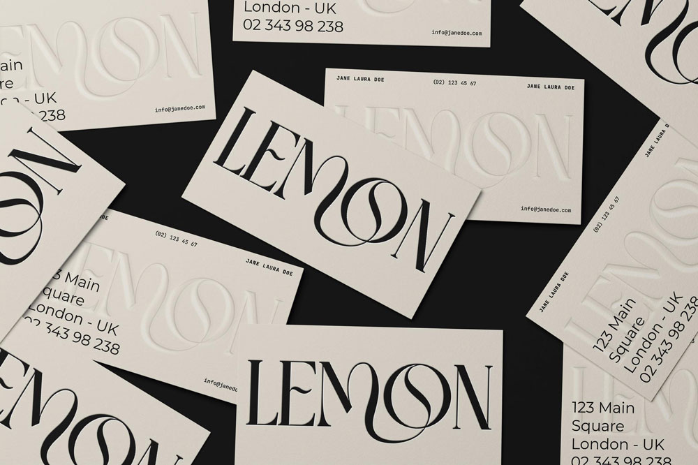 Free Lemon Business Card Mockup
