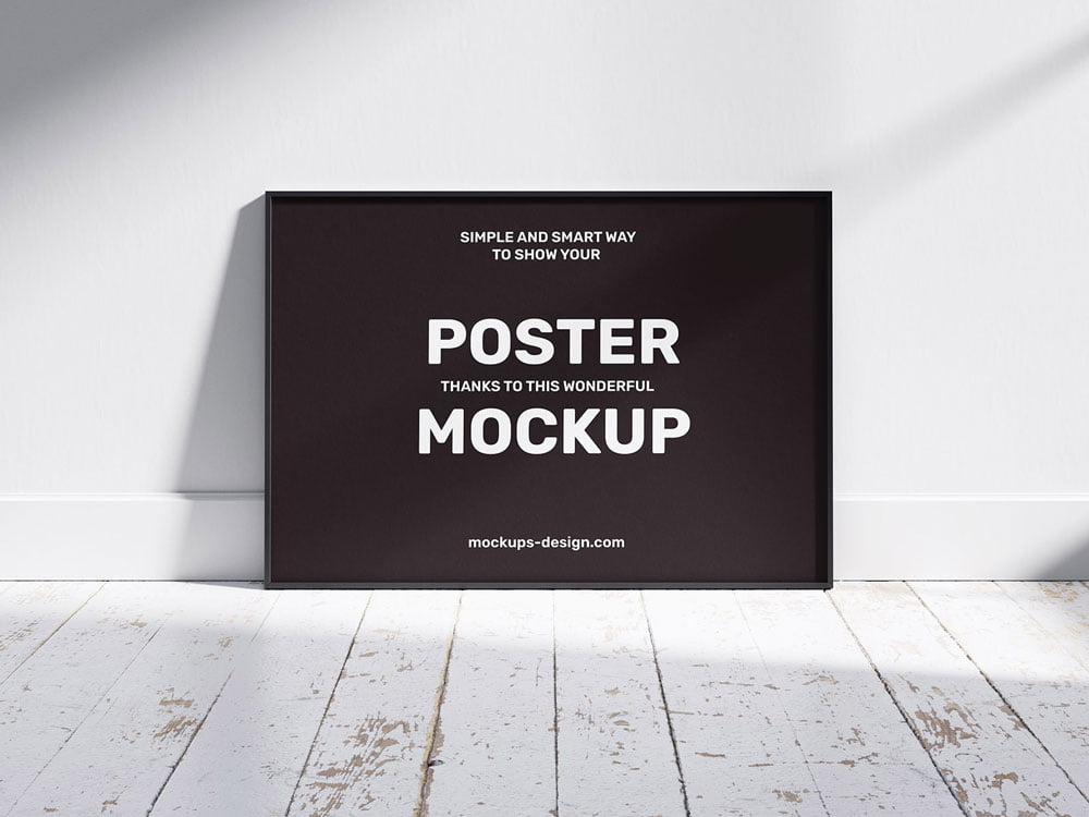 Free Horizontal Poster Frame Mockup