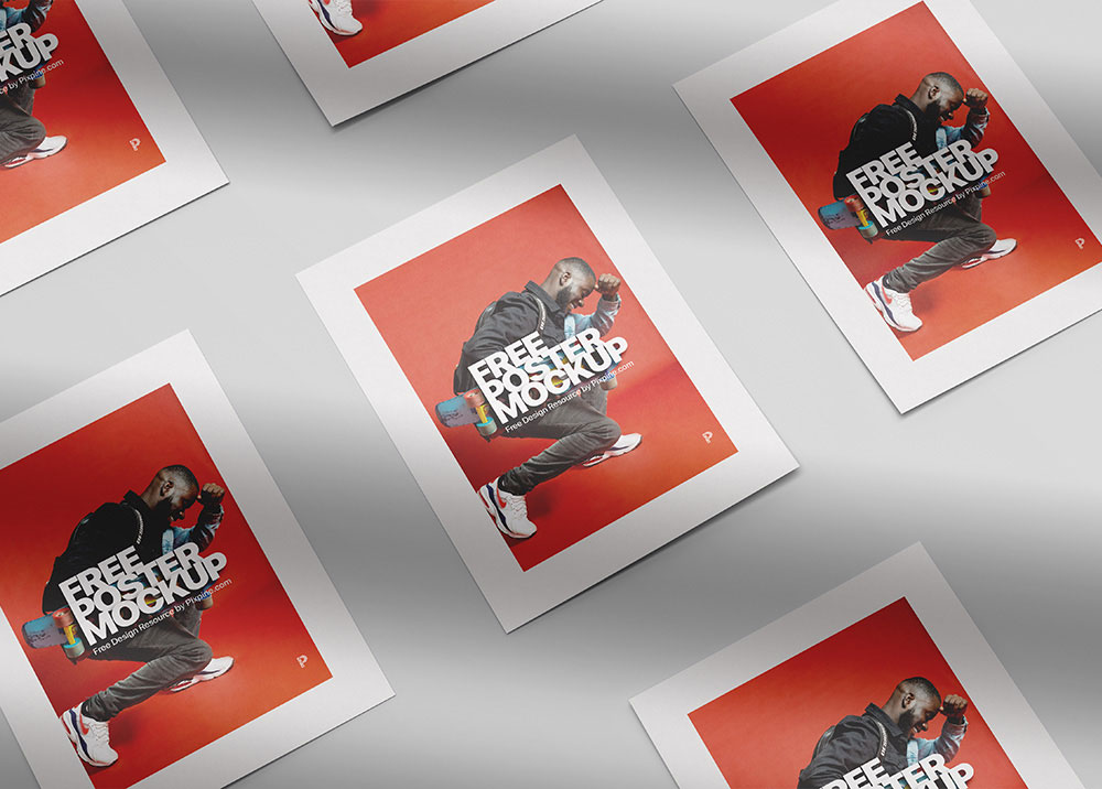 Free Isometric Poster Mockup