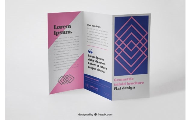 Corporate trifold brochure mockup Free Psd