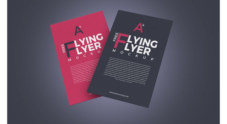 Free 2 Flying Flyer Mockup