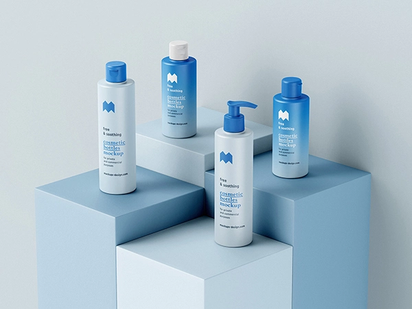 4 Cosmetic Bottles - Mockup Set
