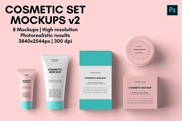Cosmetic Set Mockups v2 - 8 views