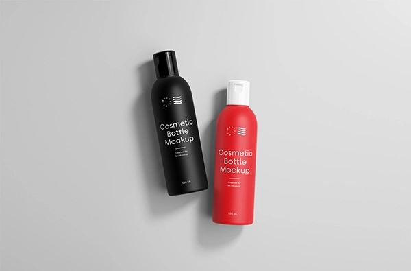Lying Cosmetic Bottles Mockup